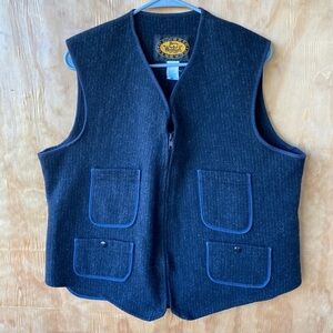 Woolrich Vintage Wool Full Zip Charcoal Gray vest